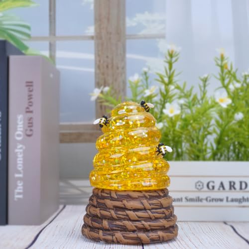 Honey Bee Snow Globe with Timer - Lighted Spring Tabletop Decor