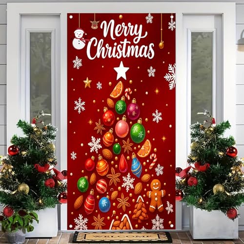 BlissYard Christmas Door Cover 35x71 Pine Tree - Gift Christmas Tree