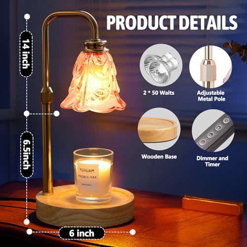 Adjustable Candle Warmer Lamp with Timer - Dimmable Wax Warmer