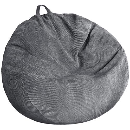 Corduroy Stuffed Animal Storage Bean Bag Chair Cover - Washable