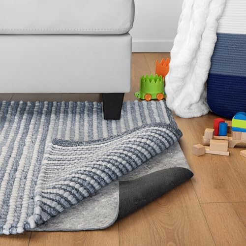 Non-Slip Dual Surface Rug Pad - 8x10 ft, 1/4" Thick Felt & Rubber Cushion