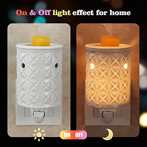 Ceramic Plug-In Wax Melt Warmer with Swivel Base and Night Light