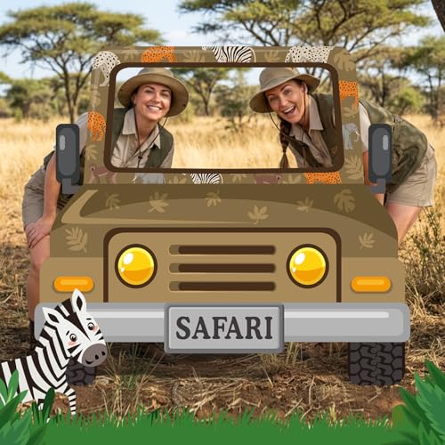 Safari Truck Photo Backdrop Stand-Up Cardboard Cutout 60x54 Inch
