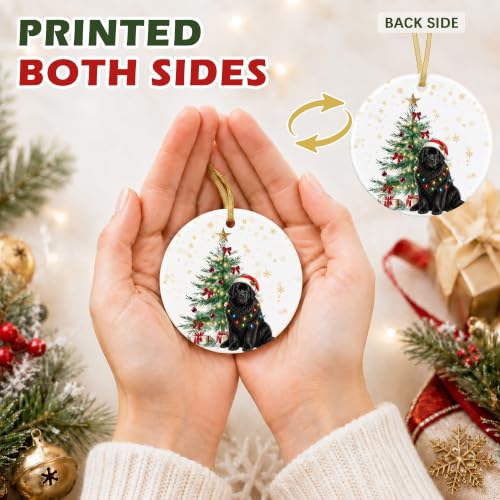 Gitzau Newfoundland Dog Ceramic Christmas Ornament - Holiday Tree Decor