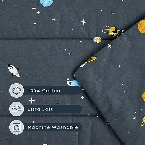 Cotton Toddler Nap Mat with Pillow and Blanket - Space Design