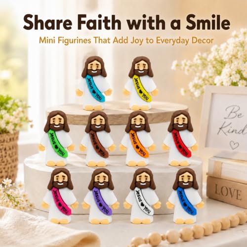 36-Pack Miniature Silicone Jesus Figurines Bulk for Party Favors and Easter
