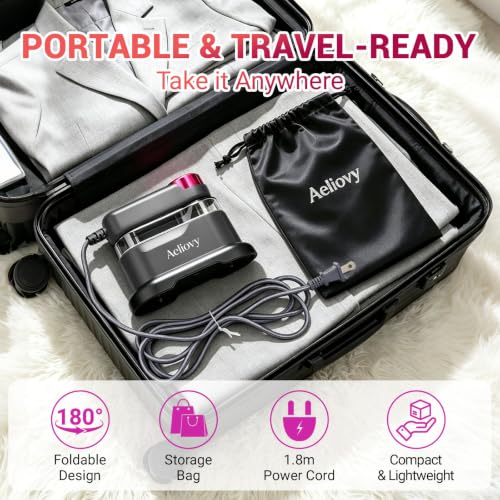 Portable Handheld Garment Steamer, 1200W Foldable Travel Iron with LCD Display