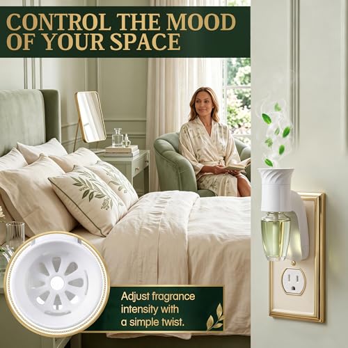 2-Pack Adjustable Wall Fragrance Plug-in Diffuser, Rotating White Plug