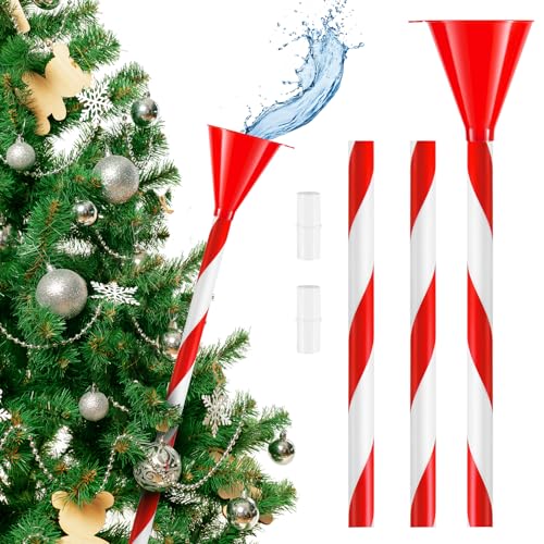 39.3-Inch Christmas Tree Watering Funnel System, Red & White Striped
