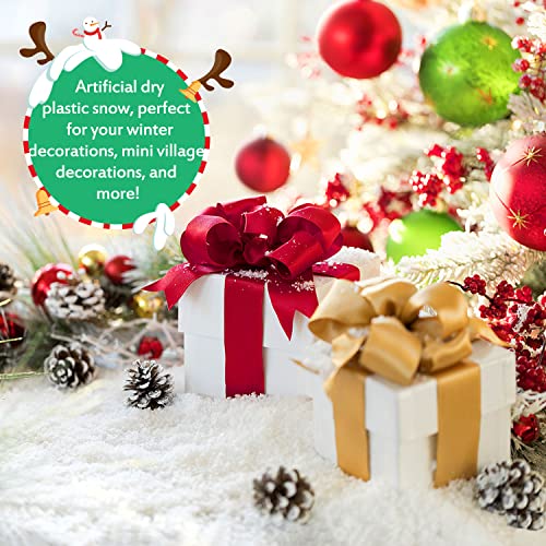 Artificial Dry Snow Powder 13 oz - Fluffy Fake Snow for Christmas Village Decor