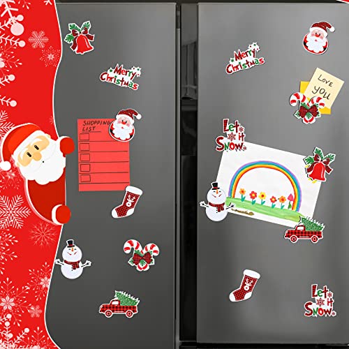 Flutesan 16-Piece Christmas Refrigerator Magnets Set with Santa, Snowman & Truck