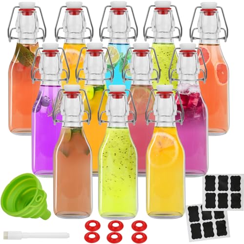 Swing Top Glass Bottles 8.5 oz Flip Top Airtight Bottles 12 Pack