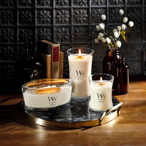 Vanilla Bean Scented Hourglass Candle with Crackling Wood Wick, 9.7 oz