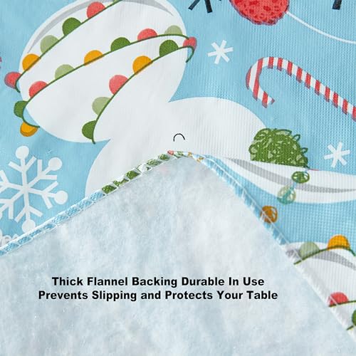 Newbridge Let It Snow Blue Christmas 60 x 120 Rectangle Vinyl
