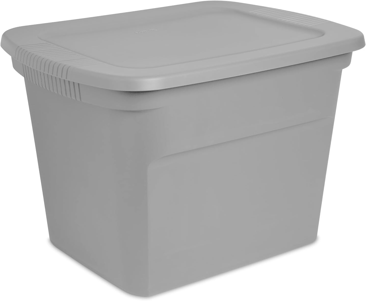Sterilite 18 Gal Storage Tote - Stackable Plastic Bin with Lid for Closet & Basement Organization | Gray, 8-Pack