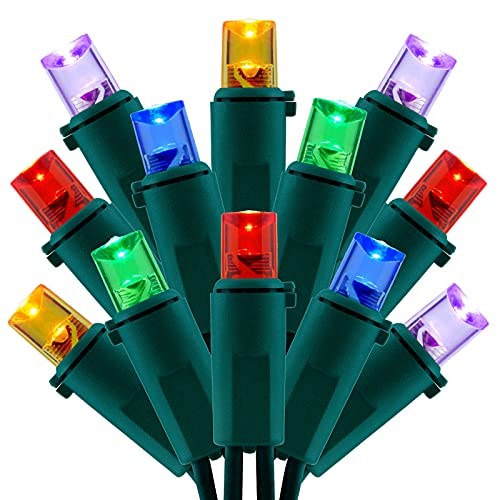 SWEET SHINE 200-Count Multicolor Wide Angle LED Christmas Lights, 66 ft Green Wire - UL Commercial Grade