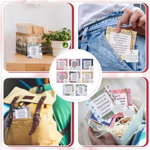 8 Pack Mini Prayer Quilts with Wooden Cross – Inspirational Gifts
