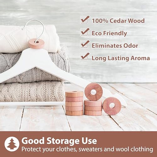 Natural Cedar Wood Rings and Dried Lavender Sachets Set - 24 Piece