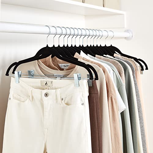 Amazon Basics Velvet Skirt Hangers with Clips 24-Pack Black