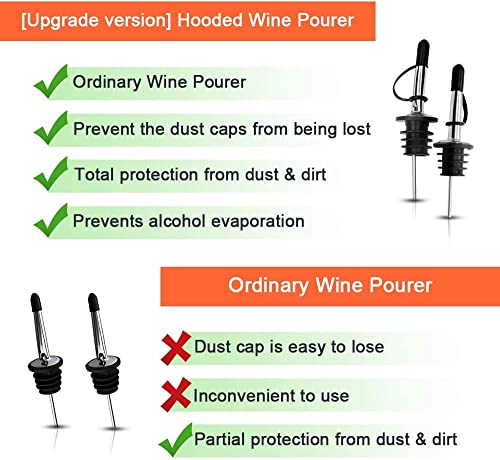 Stainless Steel Liquor Pour Spouts with Dust Caps - 12 Pack Bottle Pourers