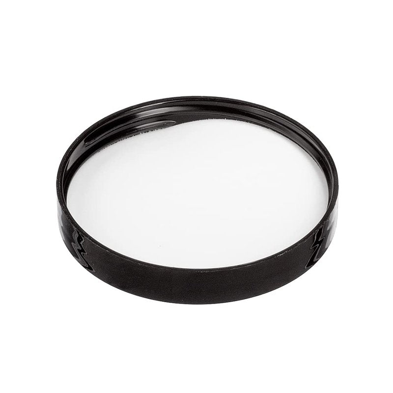 Plastic Smooth Black Lid With a Foam Liner for Jar (24 Pack) (Neck Size 89-400)