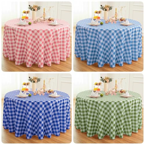Essifunia Rose Pink 108 x 12 inch Waterproof Checkered Table Runner