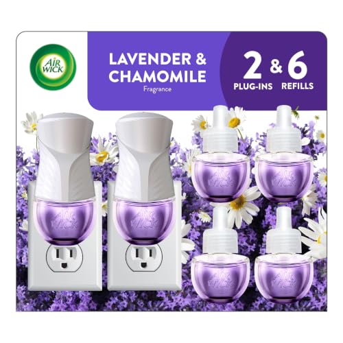 Plug-In Scented Oil Air Freshener Kit - 2 Warmers & 6 Refills