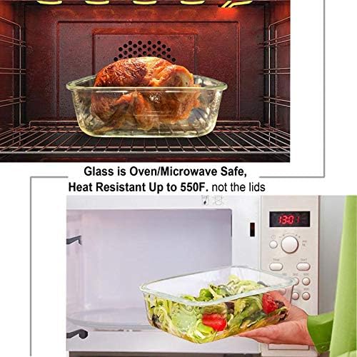 Glass Food Storage Containers Set - BPA-Free, Leak-Proof Meal Prep Containers | 80oz, 2-Pack