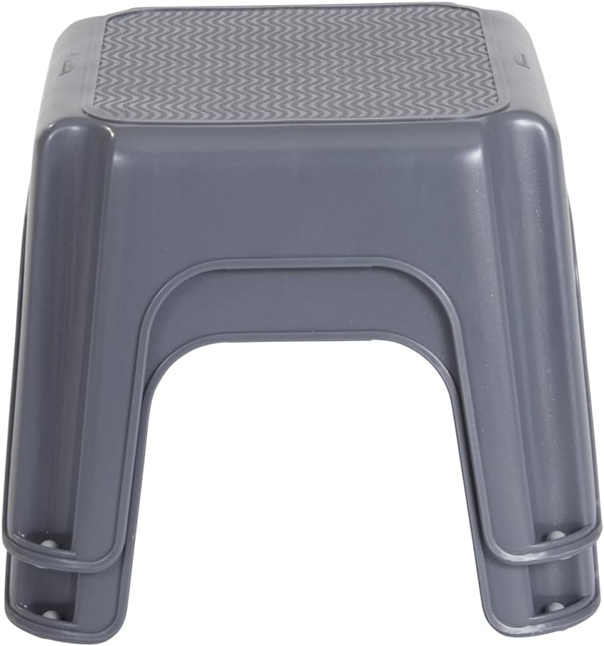 Rubbermaid One-Step Stool - Durable 7" Height Gray Step Stool for Kids & Home | Supports Up to 200 Pounds