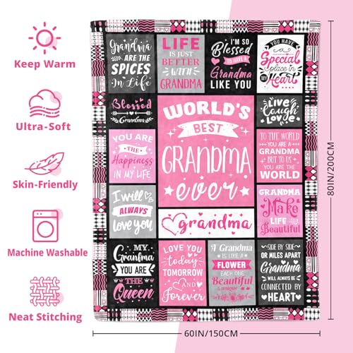 Grandma Gifts 60x80 Fleece Blanket - Best Grandma Ever Cozy Throw (Variation: Grandma Gifts / 60x80) PVDSAVE