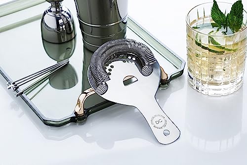 Derrison Hawthorne Stainless Steel Cocktail Strainer with High-Density Spring - Professional Bartender Bar Tool
