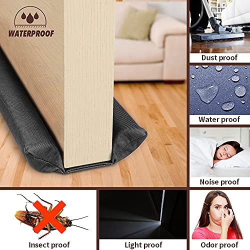 Adjustable Twin Door Draft Stopper (30"-36") - Waterproof Noise Blocker