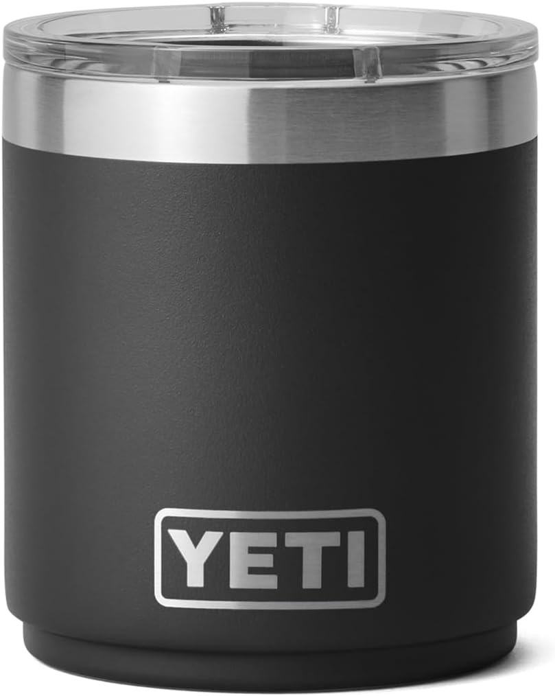 YETI Rambler 10 oz Lowball - Vacuum Insulated Stainless Steel with MagSlider Lid | Black Finish
