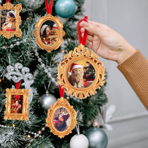 10 Pcs Mini Vintage Gold Photo Frames with Velvet Ribbon, M5-5m - Bucherry
