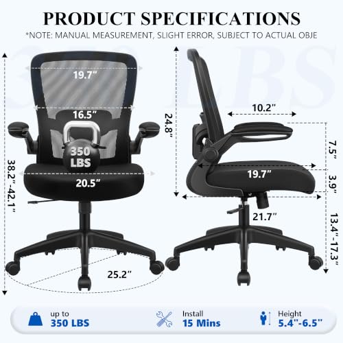 Ergonomic Office Chair with Lumbar Support, Breathable Mesh Desk Chair