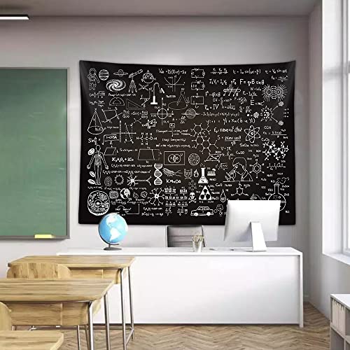 Math & Science Theme Tapestry Wall Hanging for Classroom & Dorm, 60x40 In