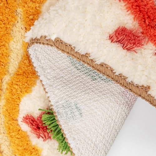 Funny Pizza Slice Rug, 24x24 Inch Fluffy Non-Slip Area Carpet for Home Decor