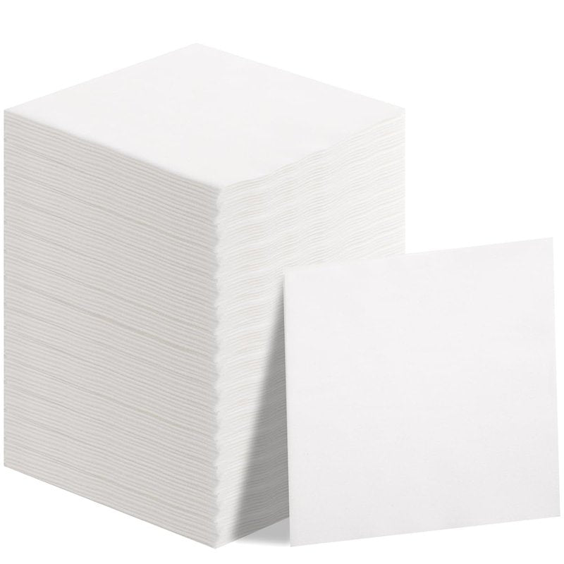 400 PCS Silver Napkins Disposable Hand Towels, Soft and Absorbent Linen Feel Dinner Napkins, disposable hand towels, White and Silver Paper Napkins, Paper Guest Towels for Bathroom Kitchen Party