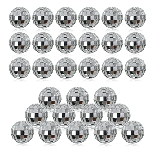 30-Piece Mini Silver Mirror Disco Balls (3cm) for Party & Holiday Decor