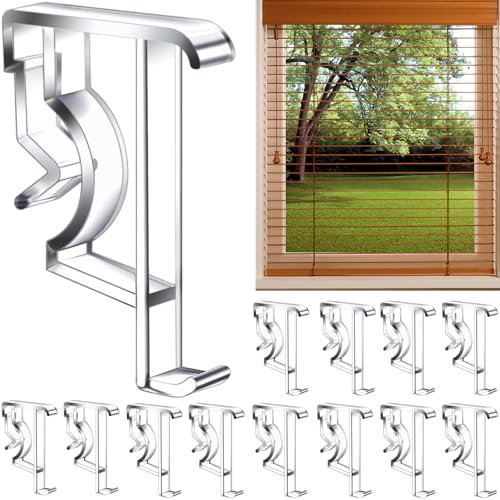 2 Inch Clear Blind Valance Clips for Wood or Faux Wood Blinds (12 Pack)