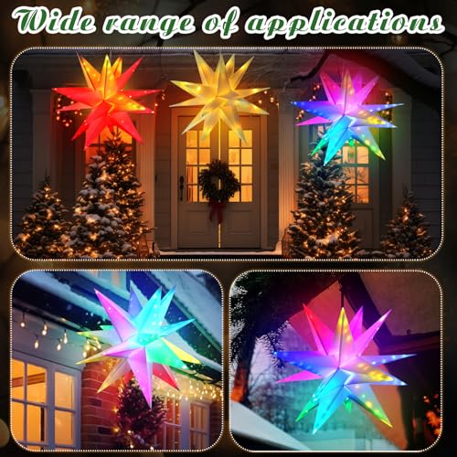 1 Pcs LED Moravian Star Light Xmas Tree Topper Hanging,30 Inch