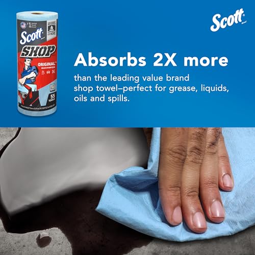 Scott Shop Towels Original 55 Count per Pack - 30 Rolls/Case, 10.4x11 Inches