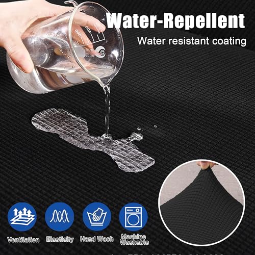 Water Repellent Armless Futon Cover for Full Size Sofas - Black