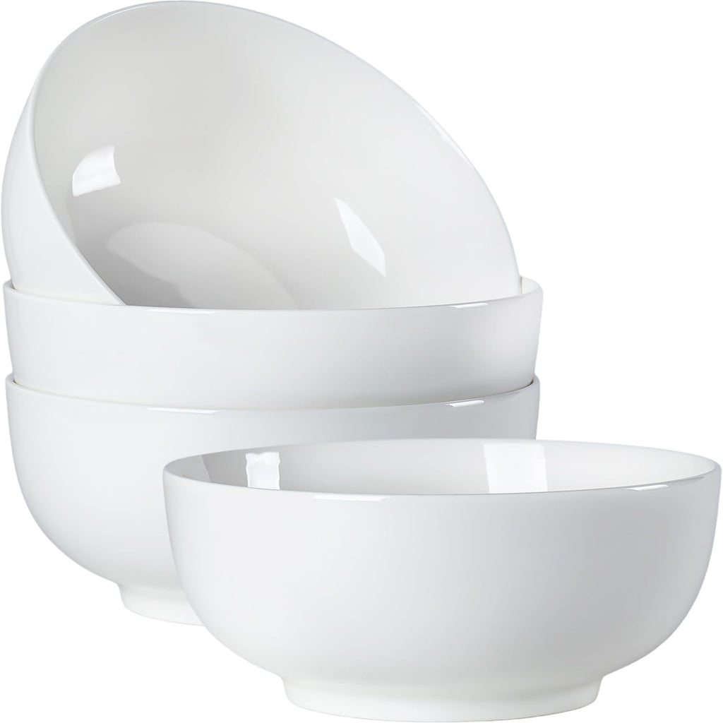 Dyware 40 oz Large Soup Bowl, Pho Bowls, 7-Inch Off-White Porcelain Bowls Set of 4