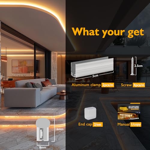 16.4ft LED Neon Rope Light, 110V Waterproof Dimmable Strip for Indoor Outdoor