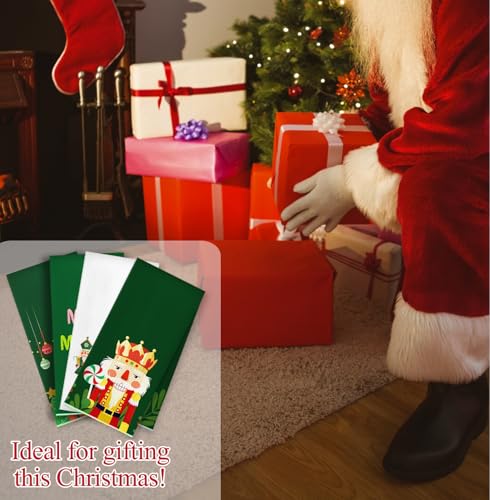 Green Nutcracker Christmas Kitchen Towels Set of 4, 16x24 Inches, Holiday Decor