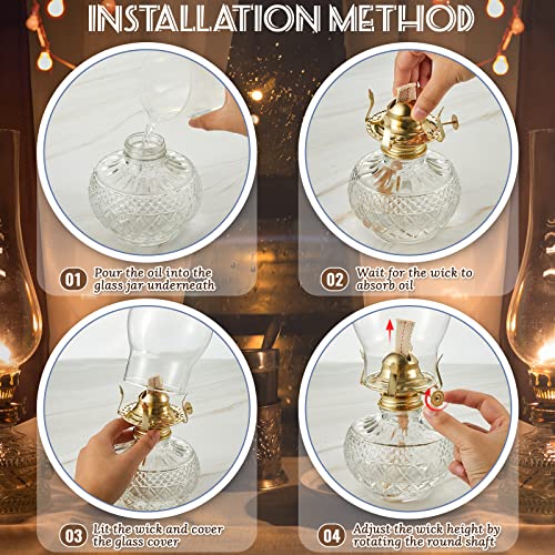 #2 Brass Oil Lamp Burner Replacement with Wick for Kerosene Lanterns