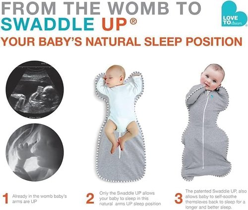 Love to Dream Organic Swaddle - Baby Sleep Sack for Newborns | Self-Soothing Design, 1.0 Tog, Cream, Small (5-8.5 lbs)