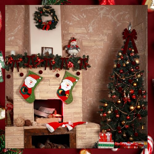 Knitgrip Burgundy Velvet Christmas Tree Topper & Ornaments Set - Large Bow & Balls
