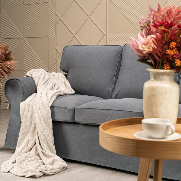 Ektorp Loveseat Sofa Cover with Chaise - Dark Grey